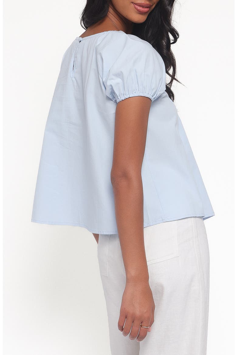 Abbot Pleated Cotton Top, Alternate, color, BLUE
