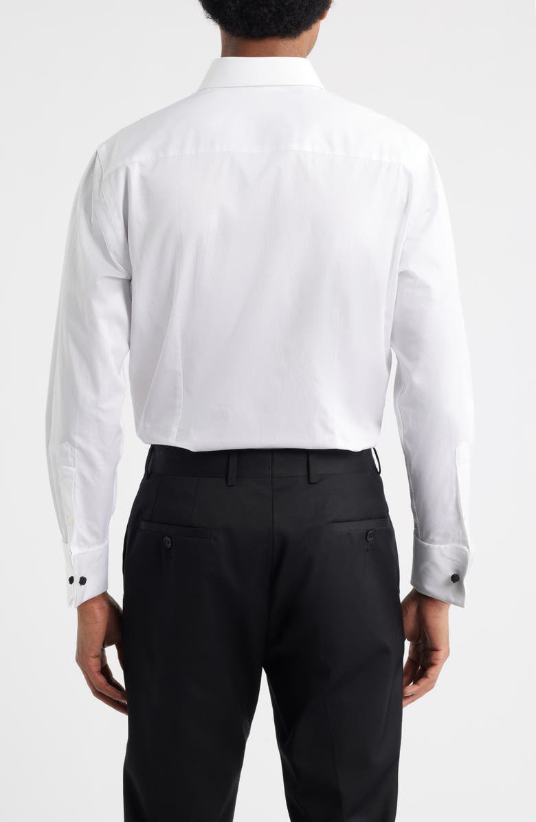 Jack Victor Edmund White Cotton Twill Tuxedo Shirt, Alternate, color, White