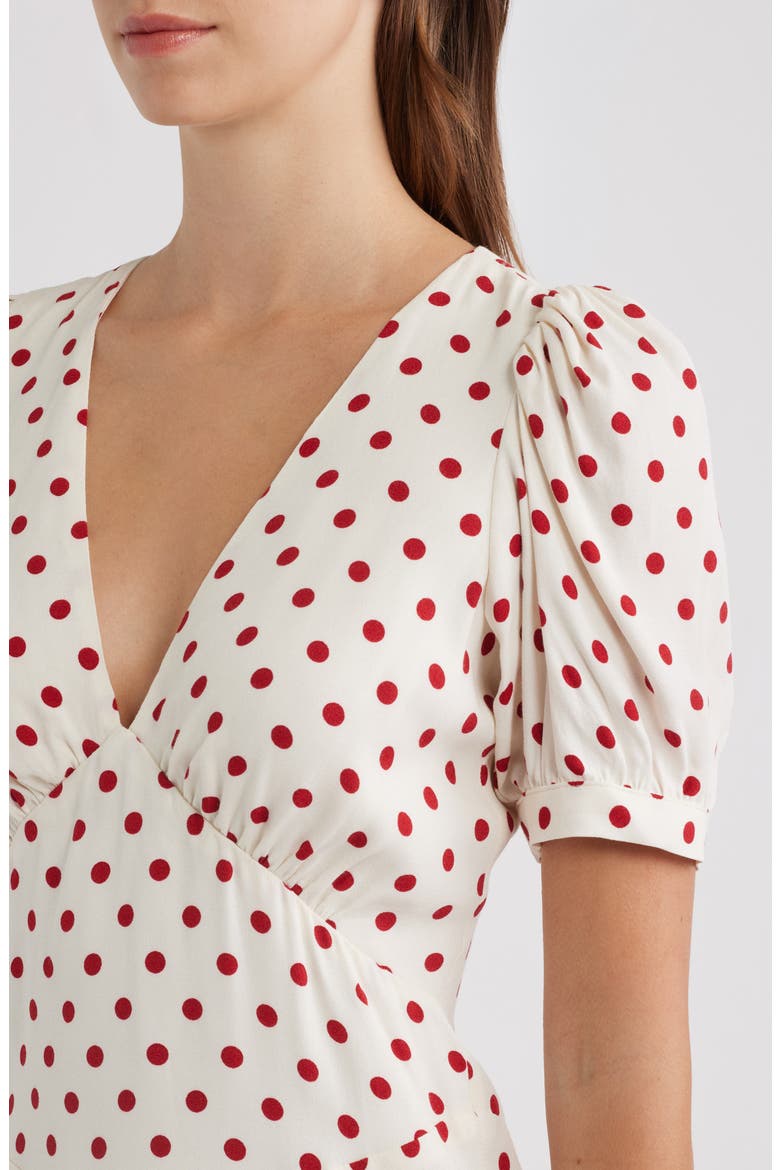 Naira Puff Sleeve Minidress, Alternate, color, KETCHUP DOT