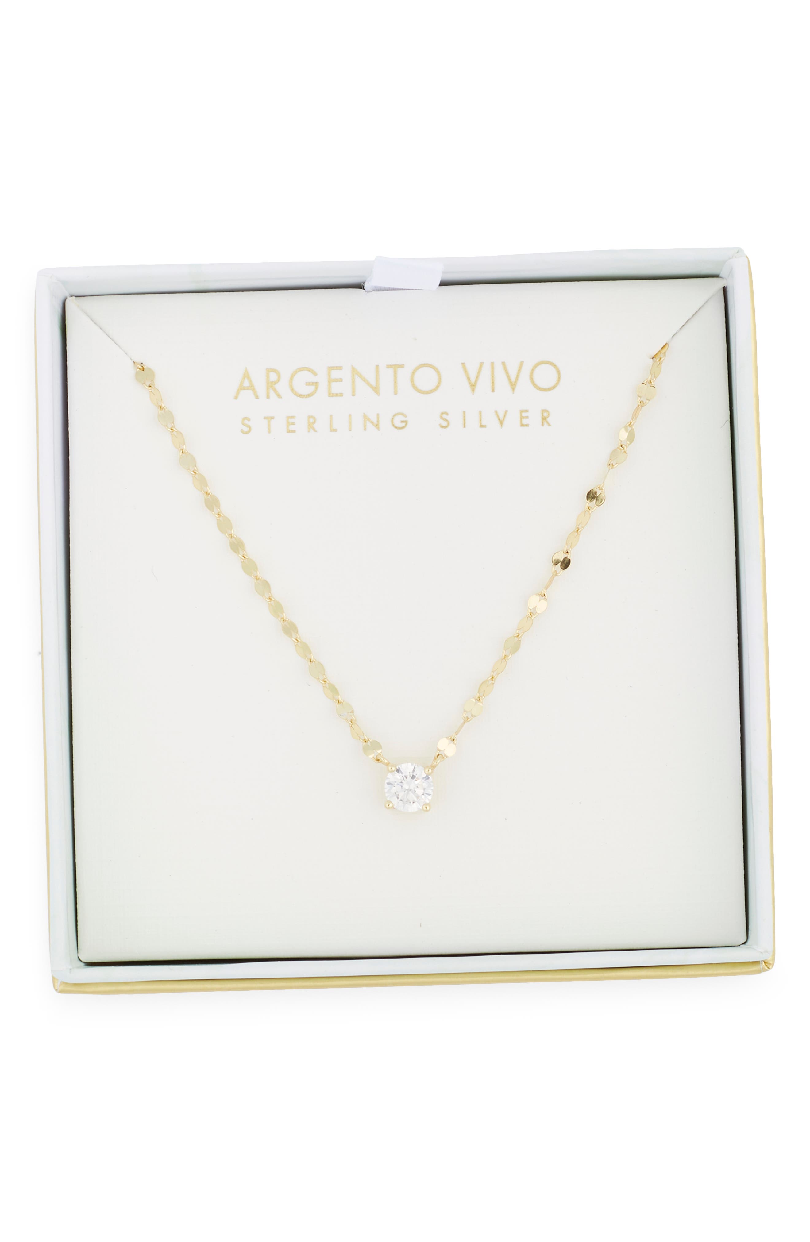 Argento Vivo Sterling Silver CZ Coffee Bean Chain Pendant