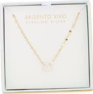 Argento Vivo Sterling Silver CZ Coffee Bean Chain Pendant