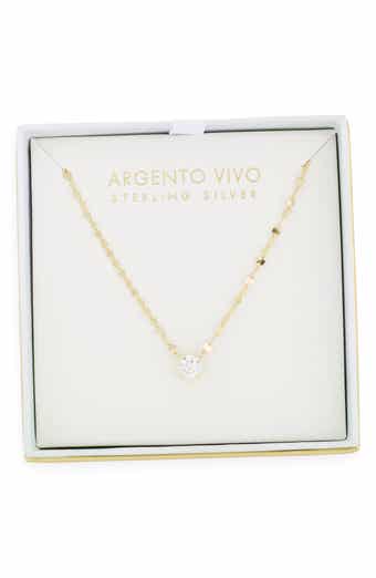 Argento Vivo Sterling Silver CZ Coffee Bean Chain Pendant