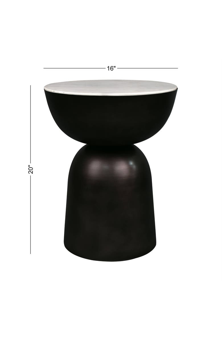 JONATHAN Y Atarah 20" Contemporary Natural Marble/Metal Handmade Hourglass End Table, Alternate, color, Black/White