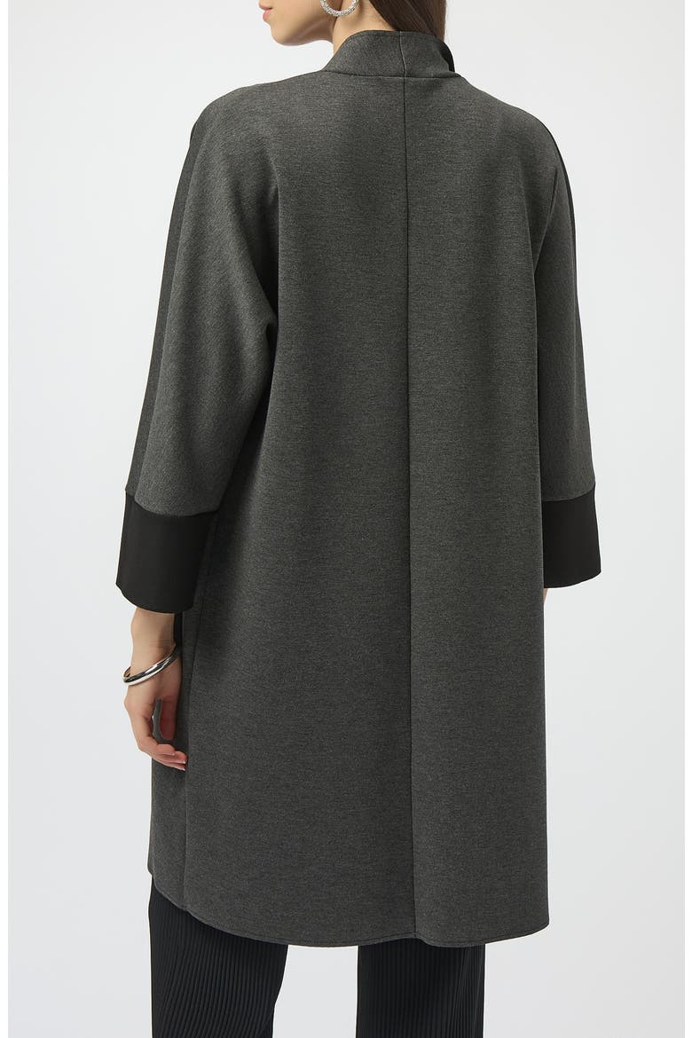 Dolman Sleeve Open Front Cardigan, Alternate, color, GREY MELANGE/ BLACK