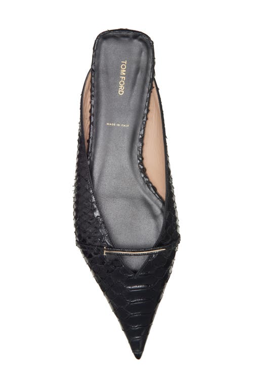 Tom Ford Python Embossed Pointed Toe Mule In Black