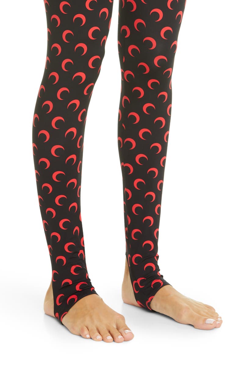 Marine Serre Crescent Print Jersey Leggings, Alternate, color,