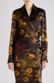 Dries Van Noten Cadea Silk Wrap Shirt