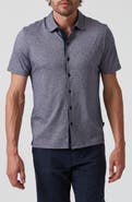 34 Heritage Pima Cotton Knit Short Sleeve Button-Up Shirt