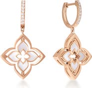 Roberto Coin Venetian Princess Pirouette Diamond Pavé Flower Drop Earrings