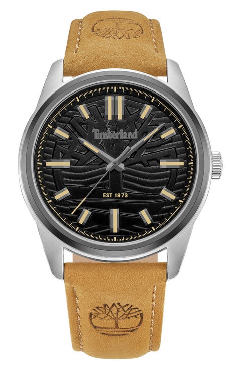 Northbridge Leather Strap Watch, 45mm