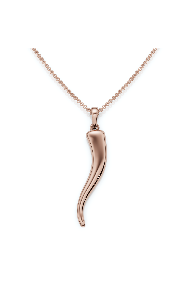 Italian Horn Pendant No Chain, Main, color, 14k Rose Gold