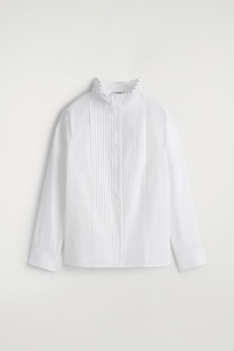 Pintucked Cotton Blouse, Alternate, color, WHITE