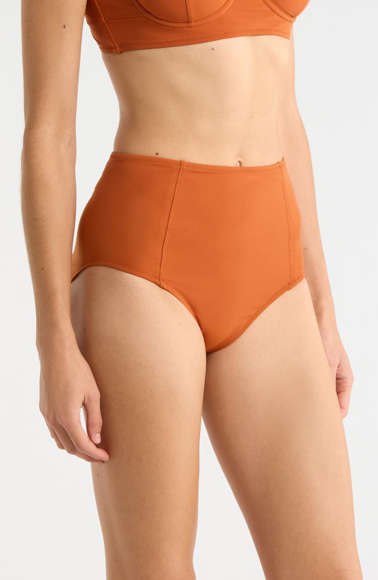 Ulla Johnson Zahara High Waist Bikini Bottoms, Alternate, color, Sienna