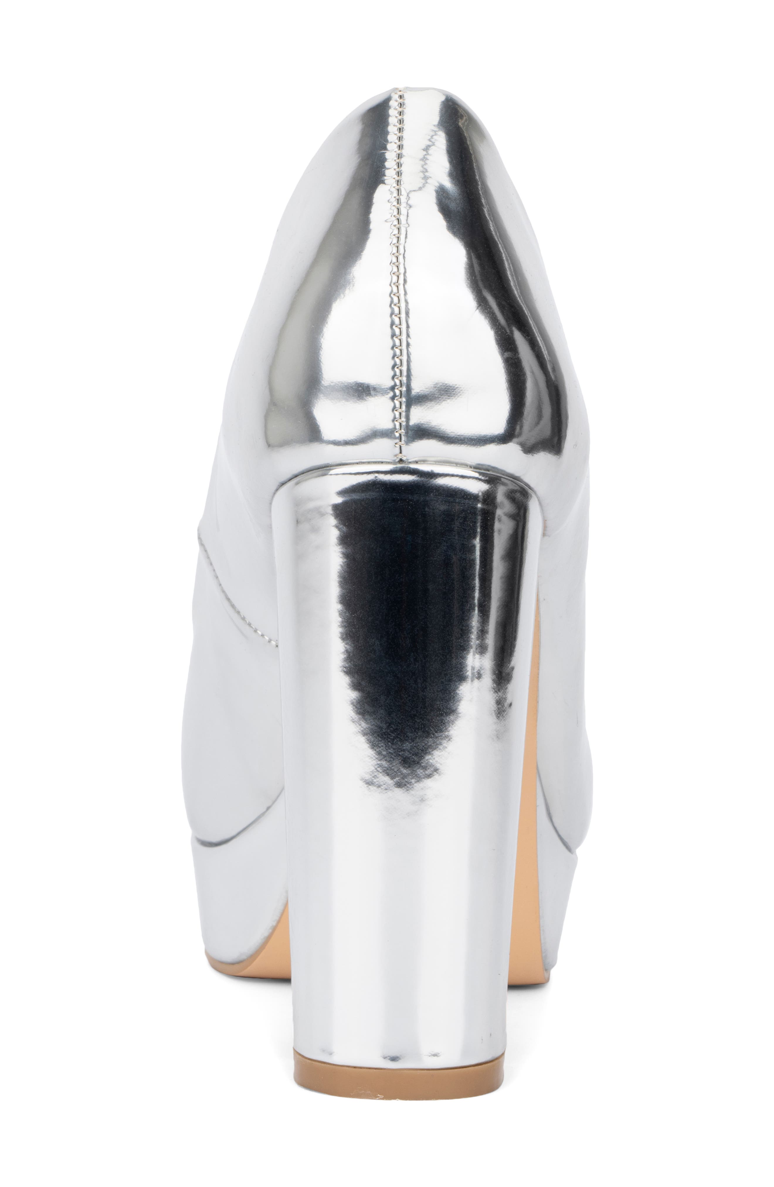 NEW YORK AND COMPANY Nancy Platform Pump, Alternate, color, Silver