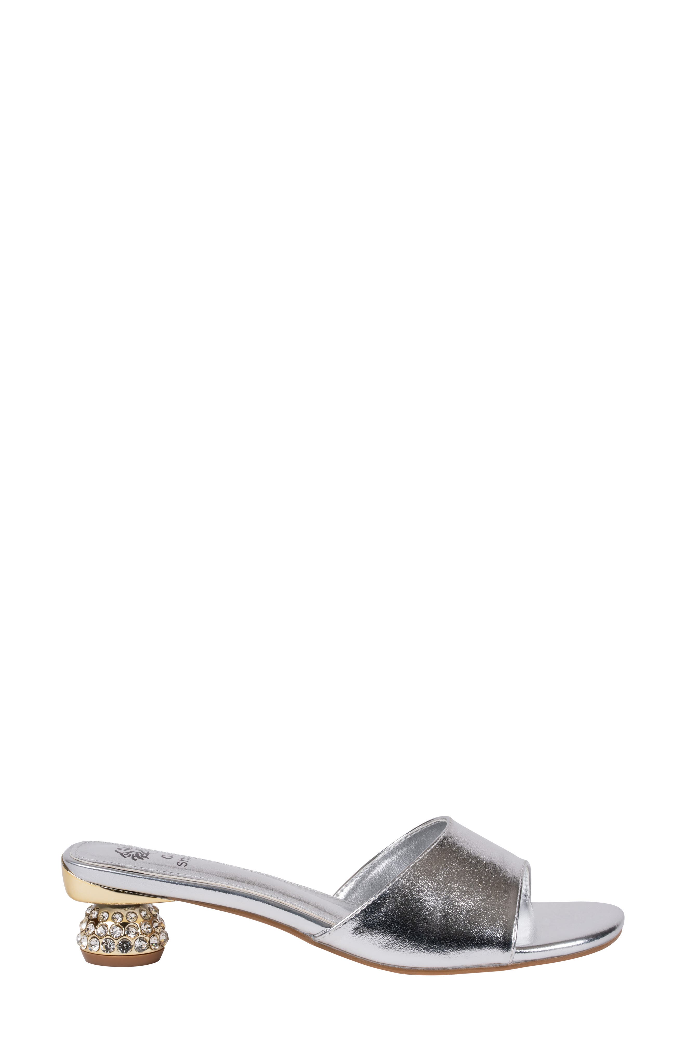 Noho Crystal Embellished Heel Slide Sandal, Alternate, color, SILVER