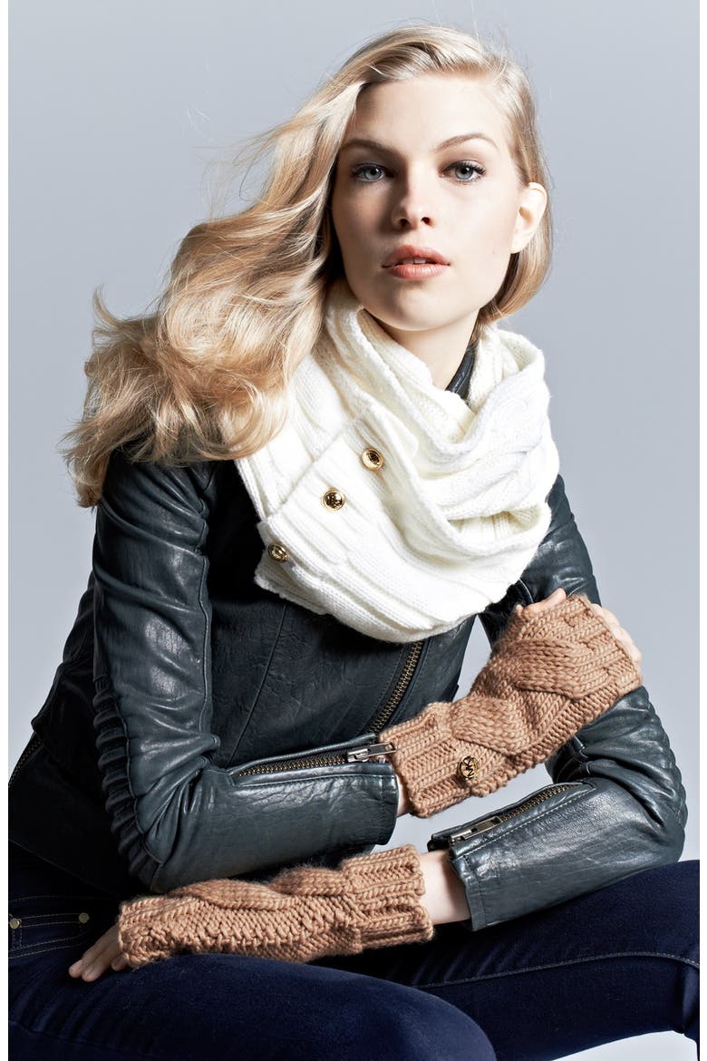 Cable Knit Arm Warmers, Alternate, color, BLACK
