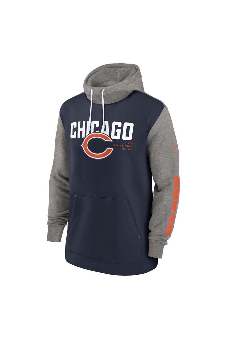 Men's Nike Navy Chicago Bears Fashion Color Block Pullover Hoodie, Alternate, color, Navy