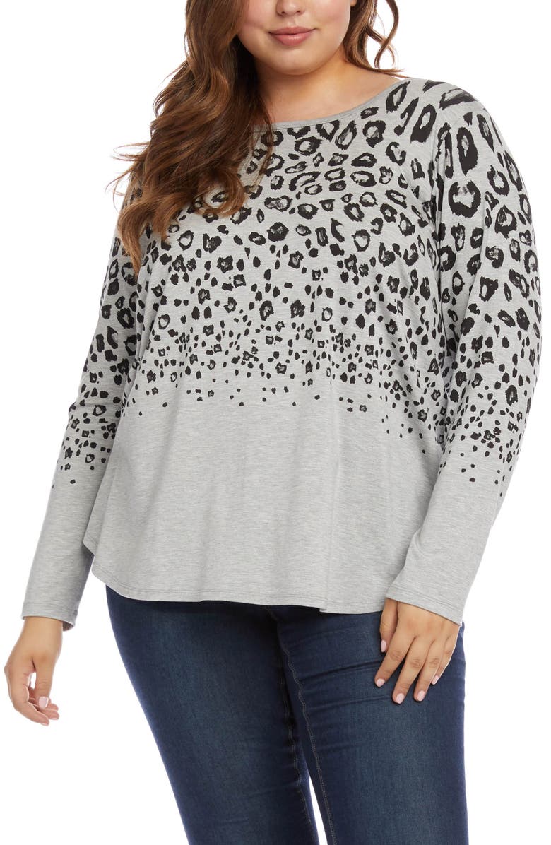 Karen Kane Print Shirttail Knit Top, Main, color,