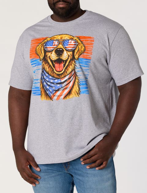Big & Tall Independence Day Dog Graphic T-Shirt