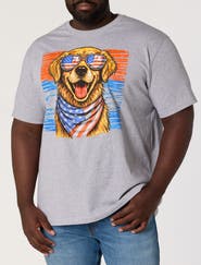 True Nation by DXL Big & Tall Independence Day Dog Graphic T-Shirt