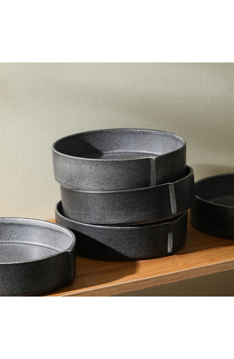 Stone Lain Bao Stoneware 4-Piece Pasta Bowl Set, Alternate, color, Charcoal