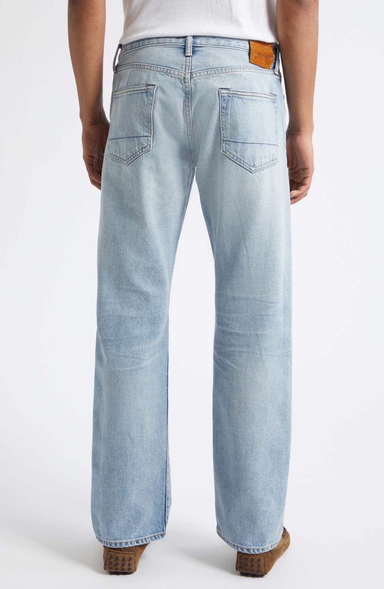 TOM FORD Selvedge 50 Straight Fit Jeans, Alternate, color, Pale Blue Denim