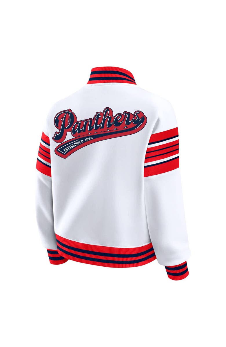 WEAR by Erin Andrews Women's WEAR by Erin Andrews White/Red Florida Panthers Full-Snap Fleece Sweatshirt Jacket, Alternate, color, Red