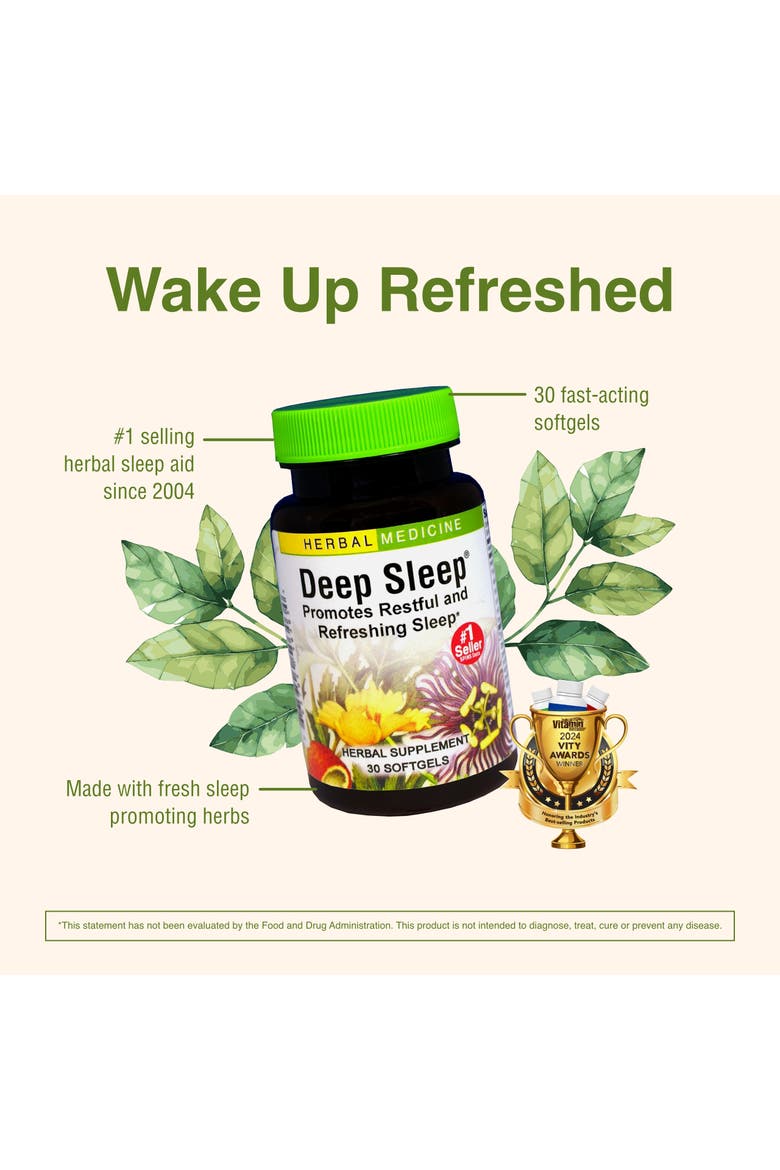 Deep Sleep Softgels - Herbal Sleep Support Supplement - Rest & Calming Support with Passionflower, Chamomile & Lemon Balm - 30 Softgels, Alternate, color, No Color