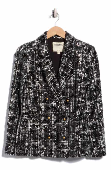 Colin Double Breasted Sequin Tweed Blazer