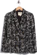L'AGENCE Colin Double Breasted Sequin Tweed Blazer