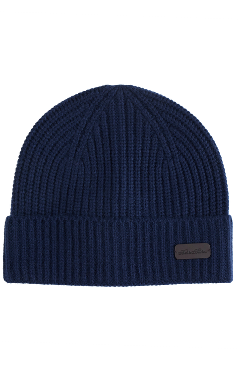 Pure Cashmere Rib Cuffed Beanie