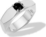 Off-White Hex Nut Lab Grown Diamond Solitaire Ring