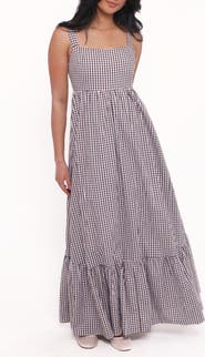 Petal & Pup Reid Gingham Cotton Maxi Dress
