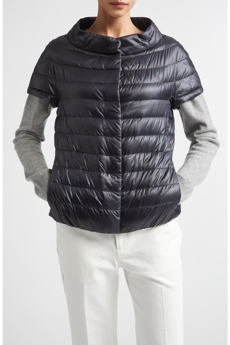 Emilia Cap Sleeve Quilted Down Jacket, Main, color, 9004 CELESTE