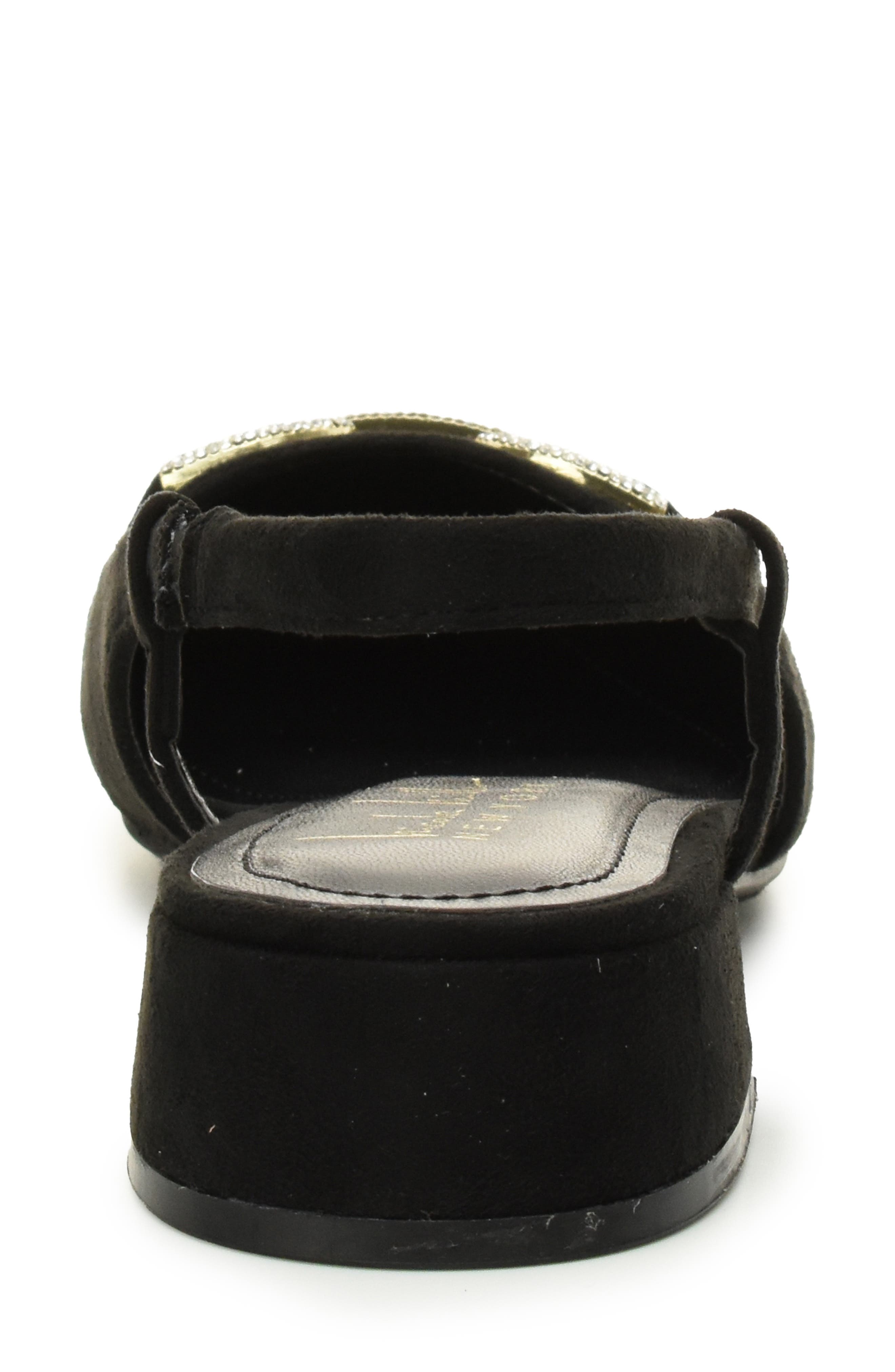 Nicole Miller Rhinestone Bit Slingback Pump, Alternate, color, Black Suede