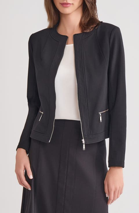 Front Zip Ponte Jacket