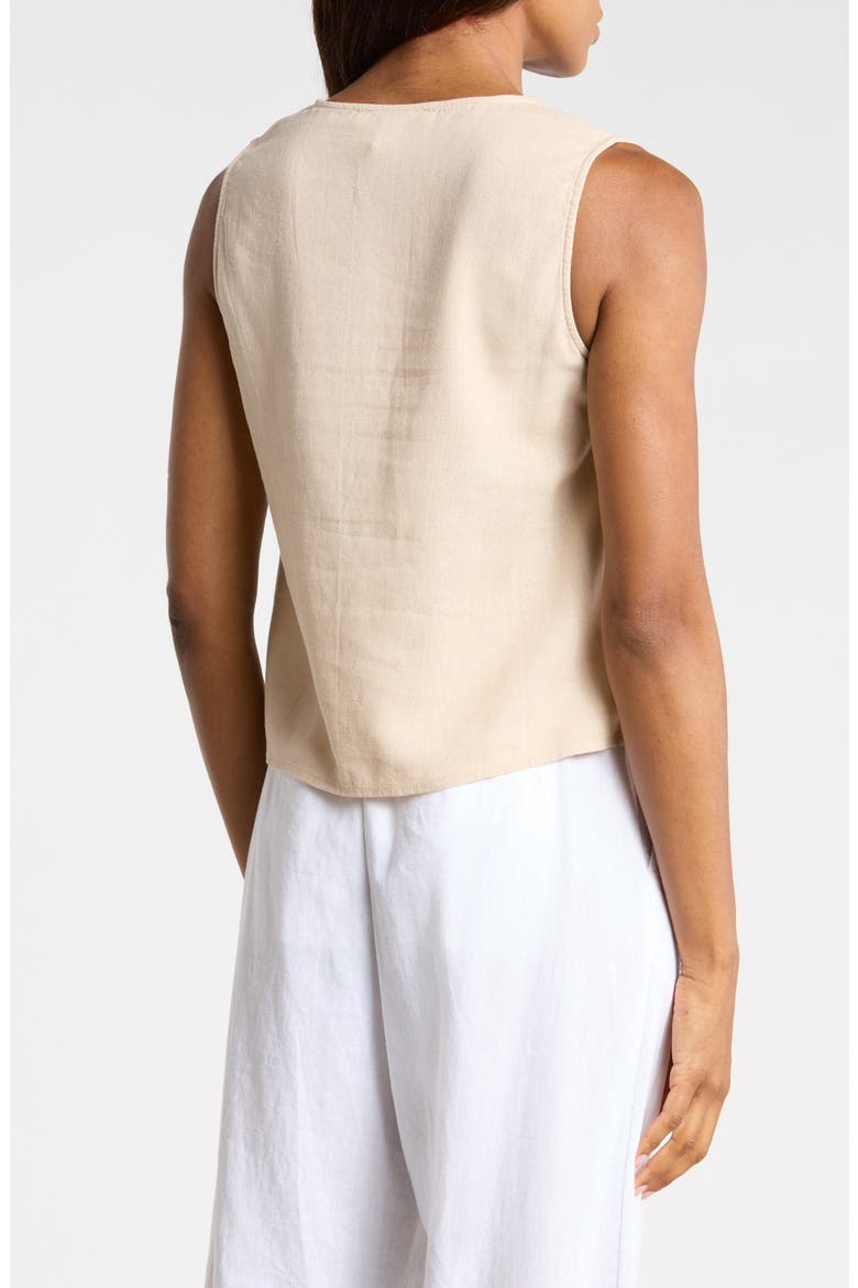 Embroidered Eyelet Sleeveless Top, Alternate, color, LINEN