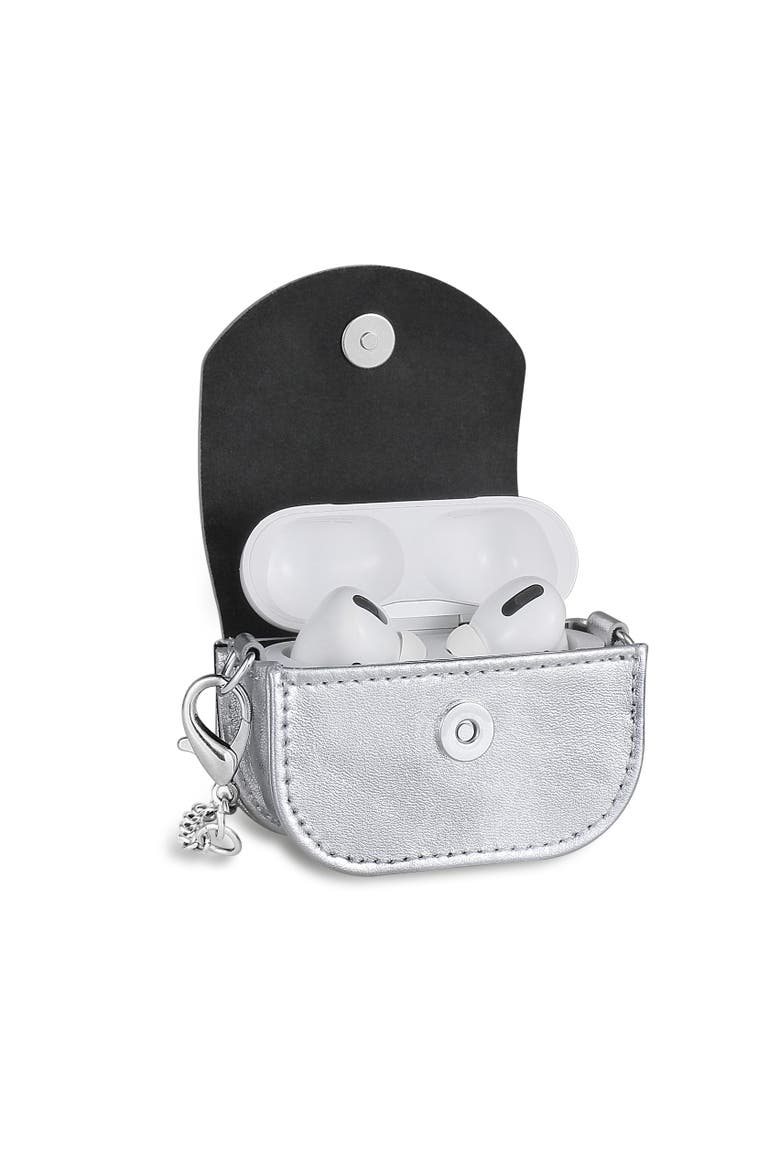 Leather Purse Case for Airpods Pro, Alternate, color, Silver