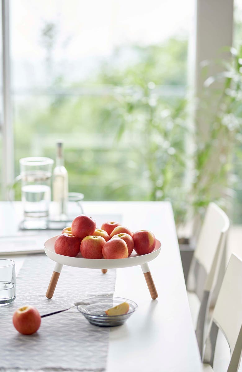 Yamazaki Three-Leg Tray Table, Alternate, color, White