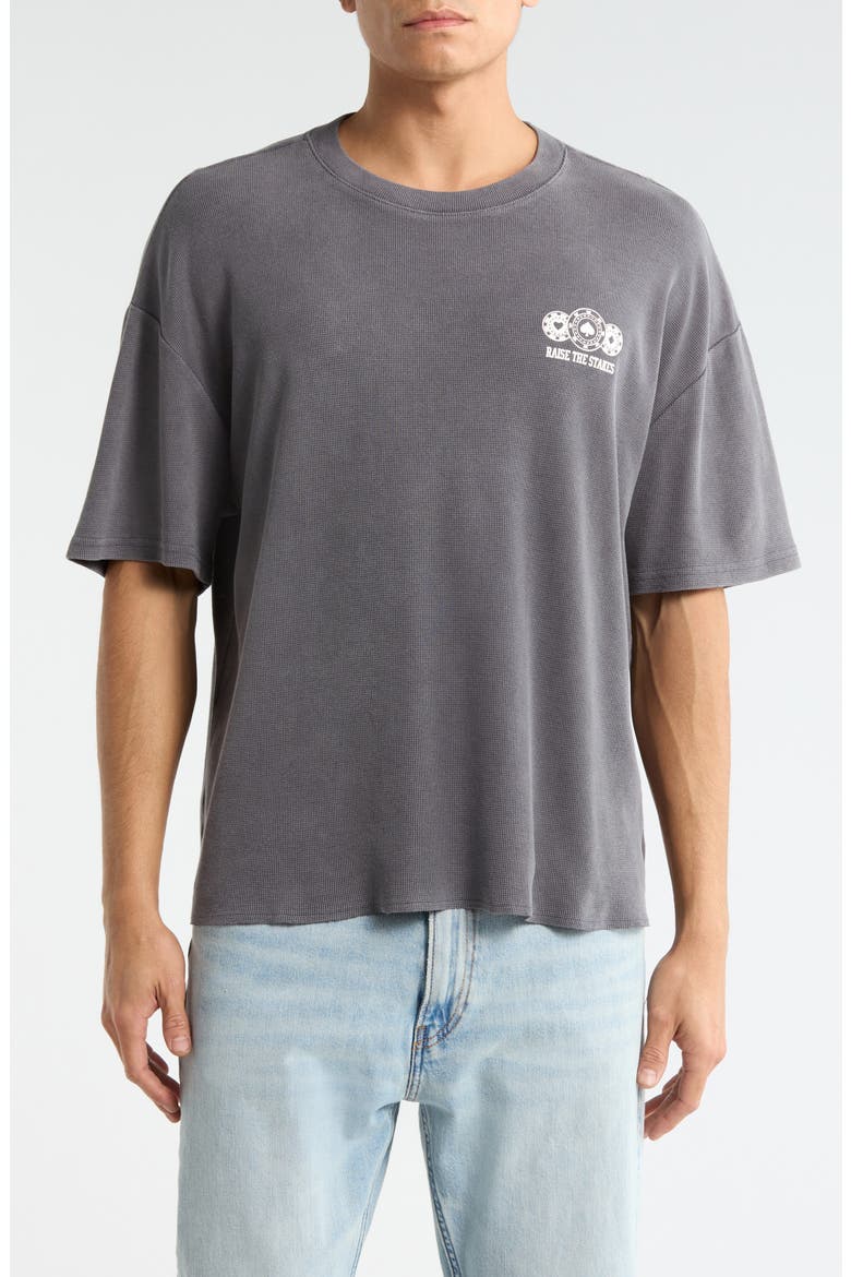 Cardinal Room Oversize Cotton Graphic T-Shirt, Main, color, CHARCOAL
