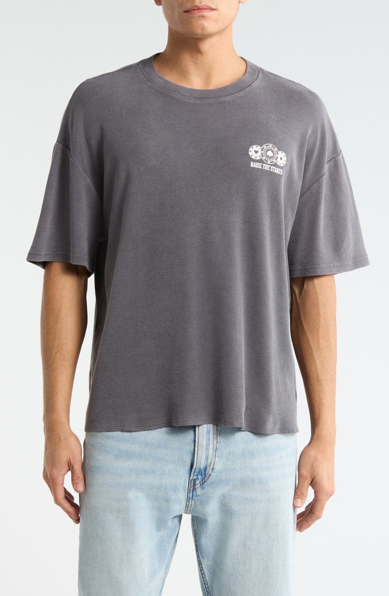 PacSun Cardinal Room Oversize Cotton Graphic T-Shirt, Main, color, Charcoal