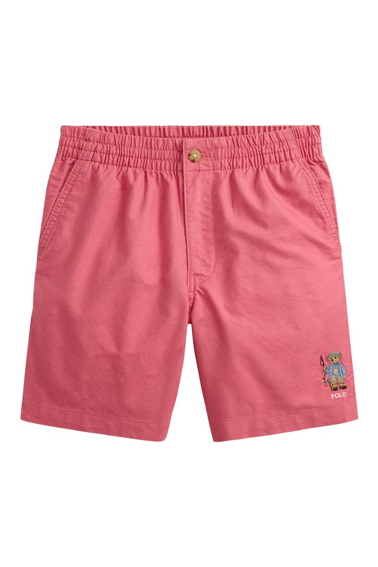 Kids' Classic Polo Bear Cotton Oxford Shorts, Main, color, ADIRONDACK BERRY