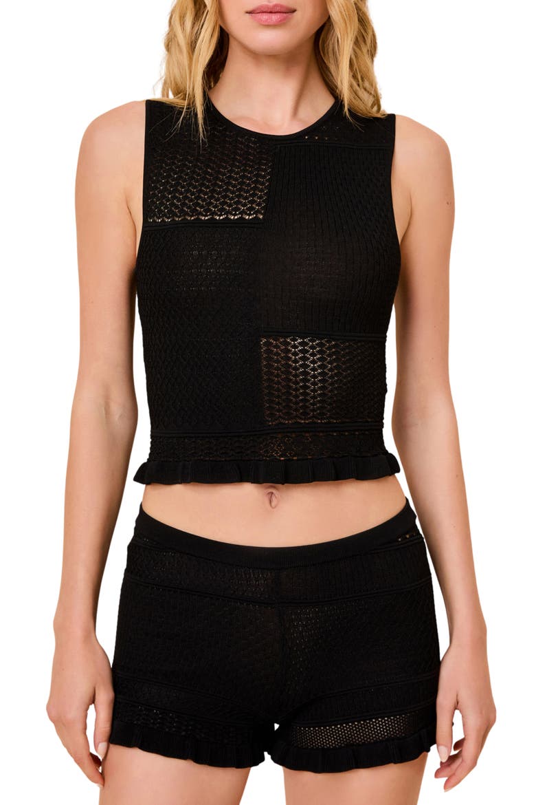 The Milena Open Stitch Sweater Tank, Main, color, NOIR