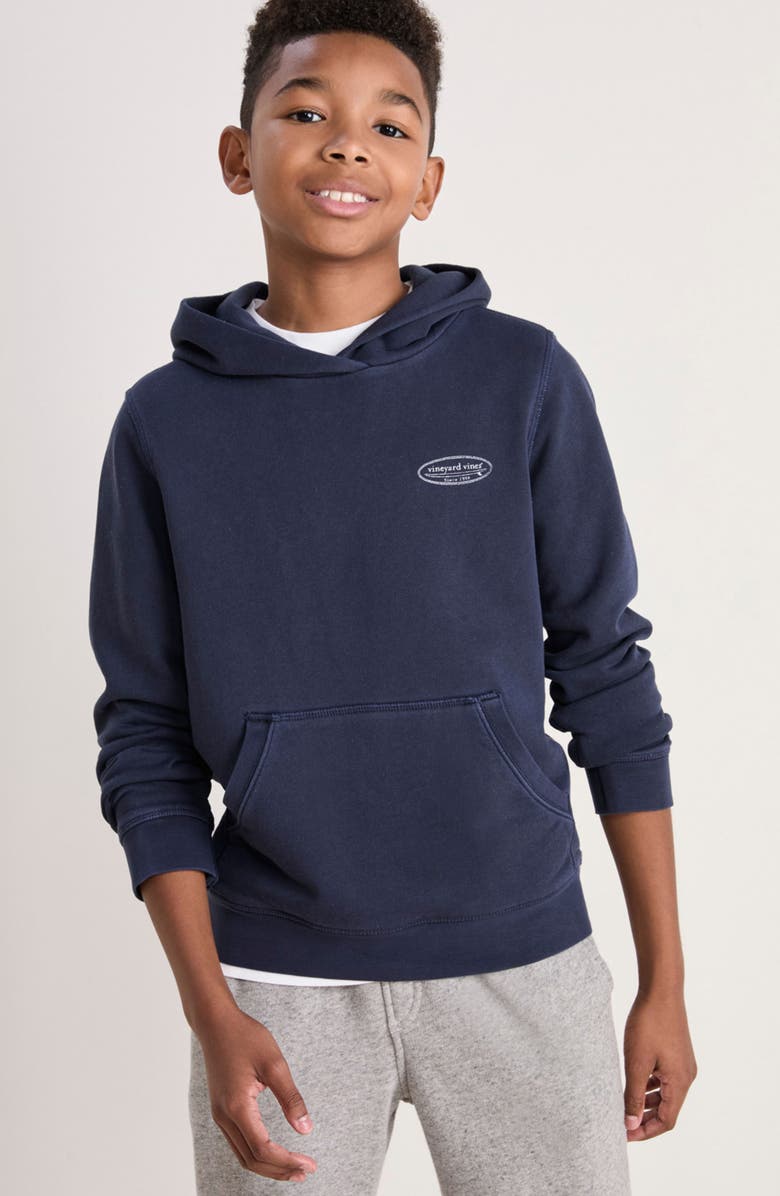 vineyard vines Kids' Terry Graphic Hoodie, Alternate, color, Nautical Navy