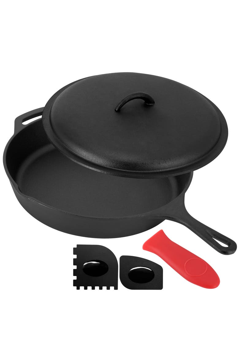 12 Inch Pre-Seasoned Cast Iron Skillet, Alternate, color, Black