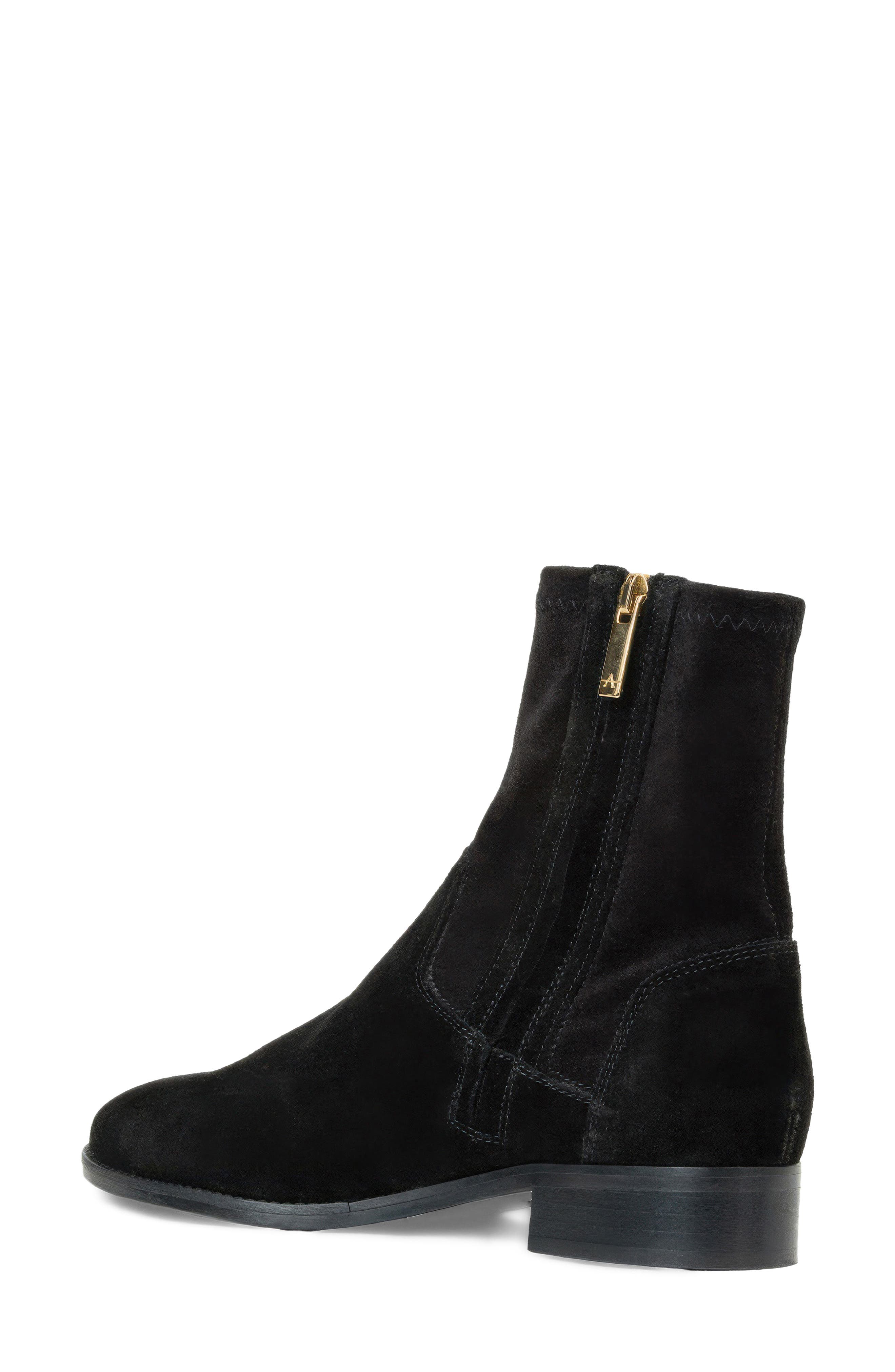 Sabrena Low Waterproof Bootie, Alternate, color, BLACK SUEDE