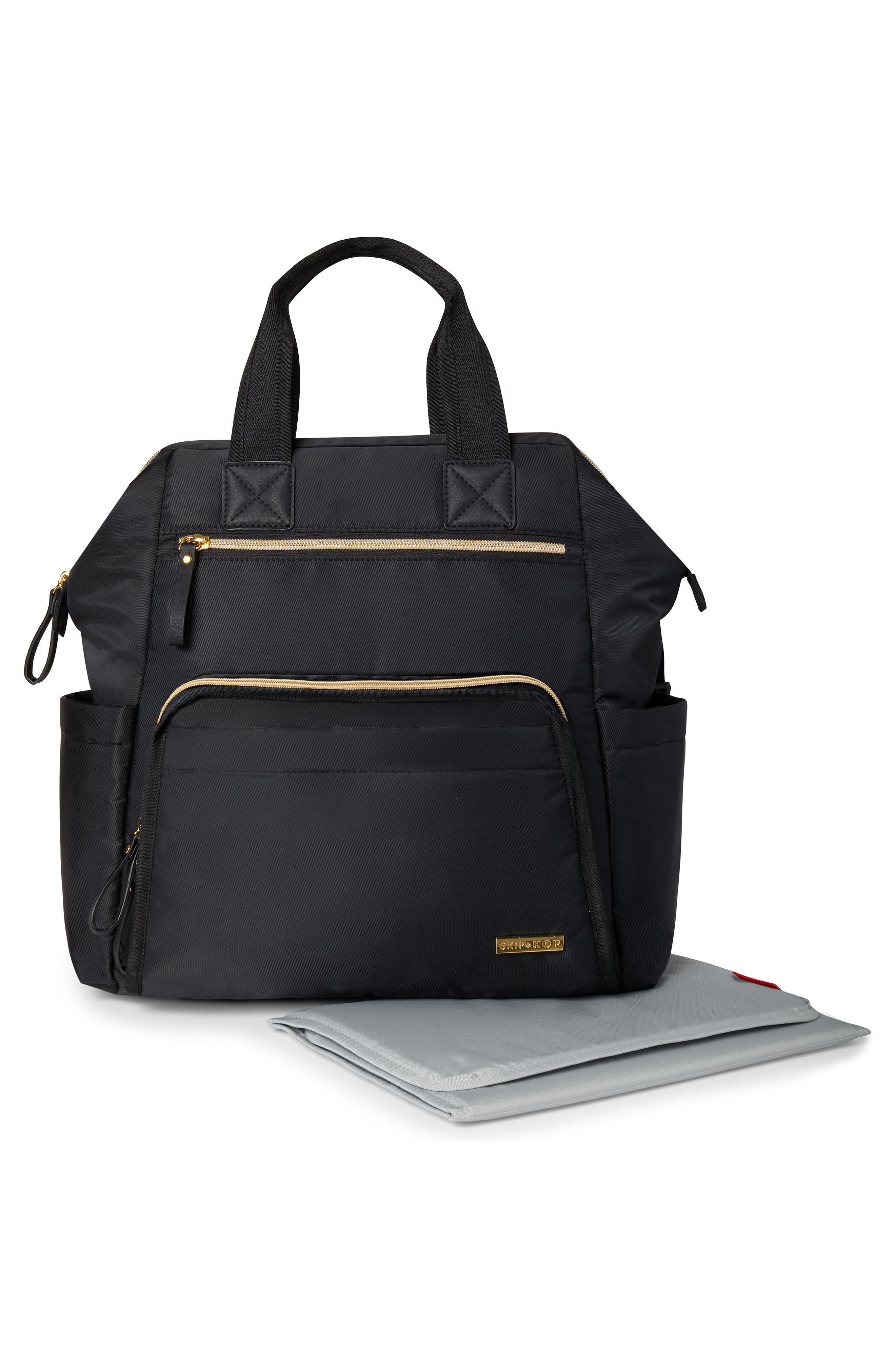 Skip Hop Mainframe Wide Open Diaper Backpack, Alternate, color, Black