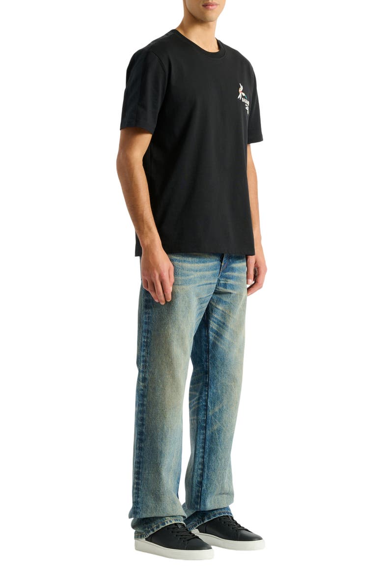 Embroidered Balmain Insect T-shirt, Main, color, black