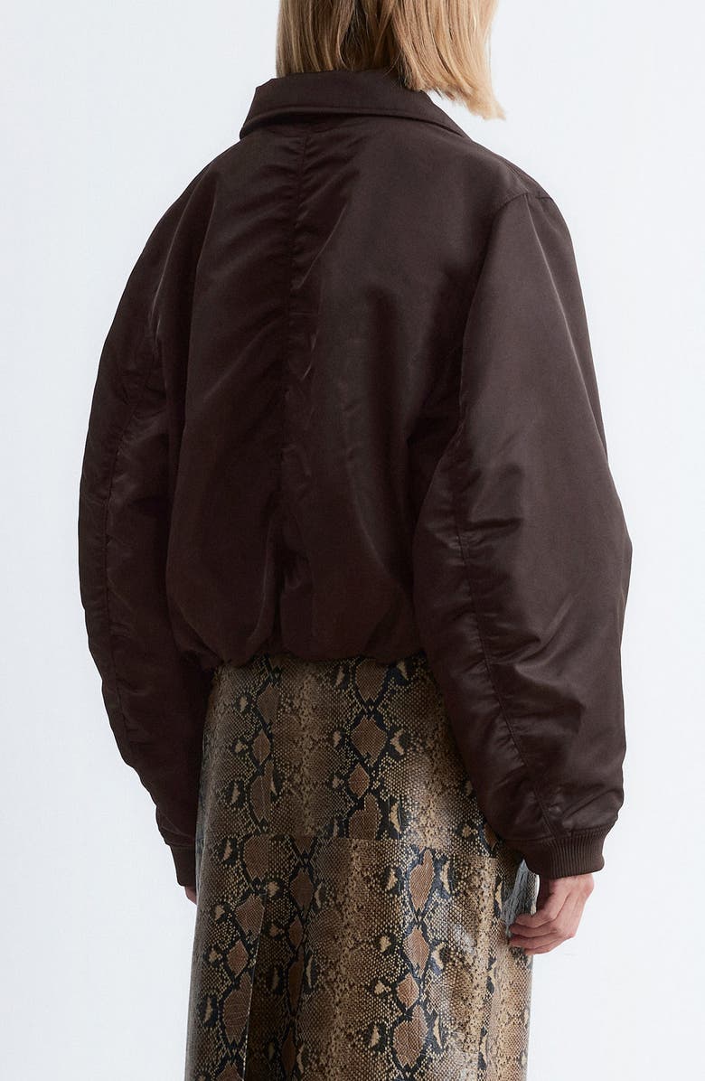 & Other Stories Crop Bomber Jacket, Alternate, color, Brown Dark