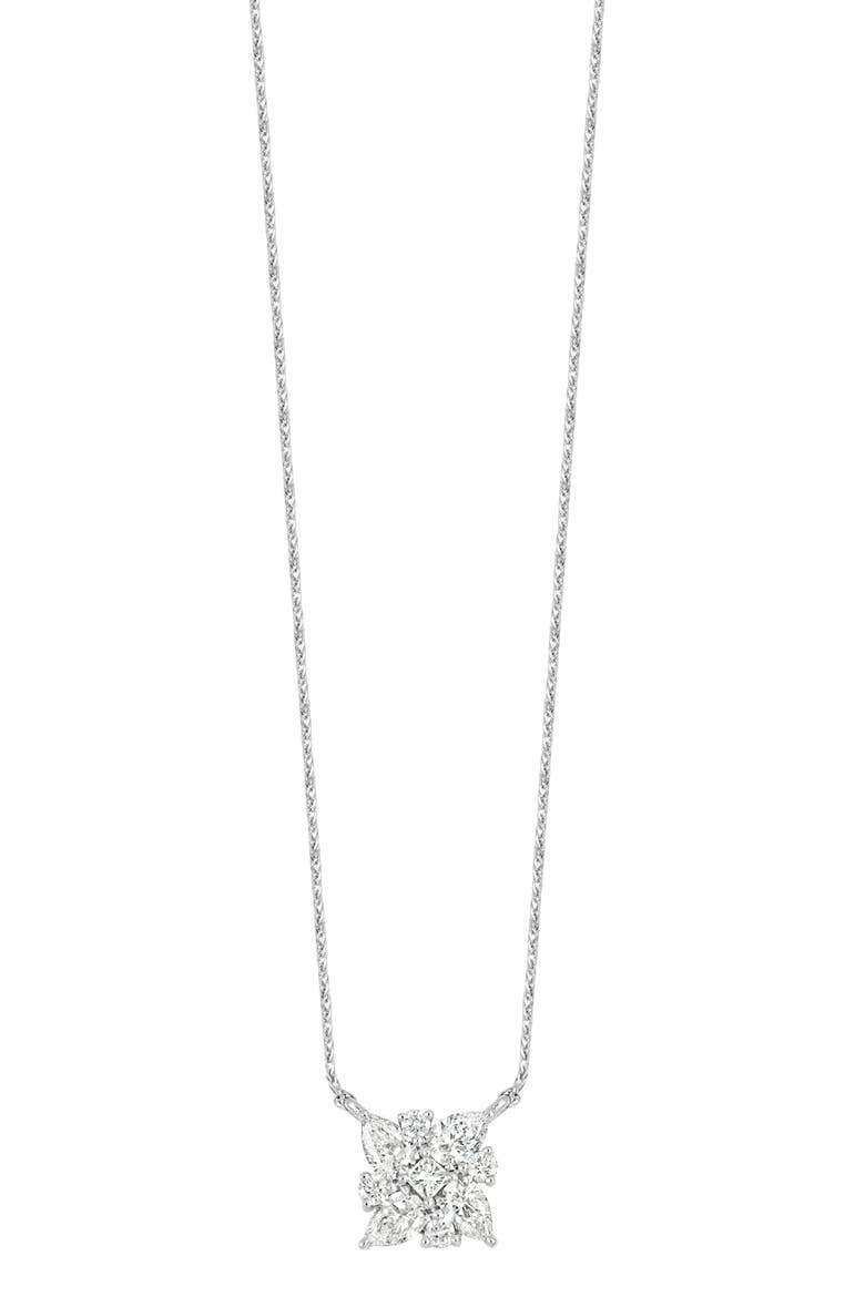 Getty 18k Gold Diamond Necklace, Main, color, 18KW